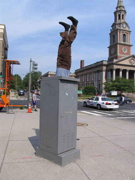 Street art by Mark Jenkins